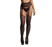 Le Desir Fishnet and Lace Garterbelt Stockings - One Size