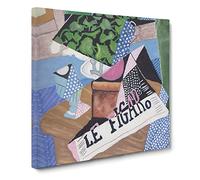 Le Figaro by Juan gris Canvas Print | Gallery Wrapped 30mm Frame Wall Art | 14x14 inches | Ready to Hang | Classic Picture | Living Room Bedroom Lounge Office