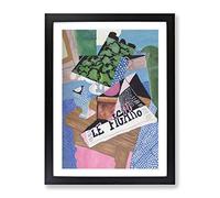 Le Figaro By Juan Gris Classic Painting Framed Print | A2 Black Framed Wall Art | Ready to Hang | Classic Historical Picture | Living Room Bedroom Lounge Office