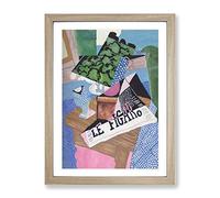 Le Figaro By Juan Gris Classic Painting Framed Print | A2 Oak Framed Wall Art | Ready to Hang | Classic Historical Picture | Living Room Bedroom Lounge Office