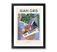 Le Figaro By Juan Gris Exhibition Museum Painting Framed Print | A4 Black Framed Wall Art | Ready to Hang | Modern Historical Picture | Living Room Bedroom Lounge Office