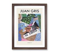 Le Figaro By Juan Gris Exhibition Museum Painting Framed Print | A4 Walnut Framed Wall Art | Ready to Hang | Modern Historical Picture | Living Room Bedroom Lounge Office