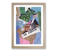 Le Figaro by Juan Gris Framed Print | A2 Oak Framed Wall Art | Ready to Hang | Modern Nature Picture | Living Room Bedroom Lounge Office