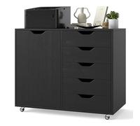 le File Cabinet with 5 Ders Rolling Ll Sto nizer for Home Office Printer nd & Filing Cupboard Black 78 x 40 x 65cm