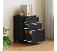 le File Cabinet with Lockable 3 Ders Wood Sto for Letter/Legal/A4 Documents Rolling Filing Cabinet on 5 Wheels Industrial Printer nd for Home Office 48x40x68 cm