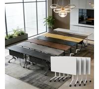 le Folding Conference Table with Wheels 2 Pack 47.2in Cherry Training Tables for Office Meeting Rooms and Classrooms Portable & Versatile Design