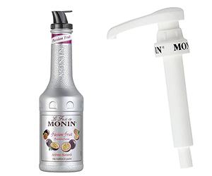 Le Fruit de MONIN Passion Fruit Mix 1 L & 10 ml pump for 1 L PET and 25 cl MONIN Premium Syrup bottles