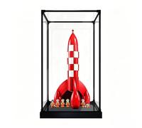 LE*-GO 21367 The Adventures of Tintin: Moon Rocket Acrylic Display Case Dustproof Display Box Compatible with Lego 21367 (Model Not Included) (Black)