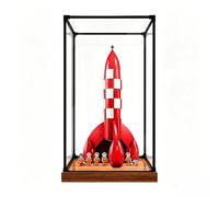 LE*-GO 21367 The Adventures of Tintin: Moon Rocket Acrylic Display Case Dustproof Display Box Compatible with Lego 21367 (Model Not Included) (Wood Tone)
