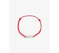Le Gramme Mens Red Engraved-logo Sterling-silver and Cord Bracelet 25mm