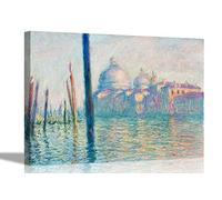 Le Grand Canal By Claude Monet Canvas Pictures Framed Prints Wall Art Home Office Work Framed Hanging Artwork Large 86 x 61cm (34 x 24 inches)