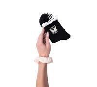 Le Grip Non-Slip Grip Socks with Scrunchie, Black and White, Grippy Design for Yoga, Reformer, Pilates, Ballet and Barre Workouts (Angels Do Pilates)