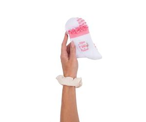 Le Grip Non-Slip Grip Socks with Scrunchie, Black and White, Grippy Design for Yoga, Reformer, Pilates, Ballet and Barre Workouts (Pilates Princess)