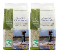 Le Guérandais Celtic Coarse Grey Sea Salt - 1kg Bags (Pack of 2), Hand-Harvested in Guérande, France