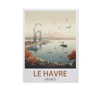 Le Havre France,Vintage Metal Tin Sign Retro Wall Art Decor House Plaque Poster for Home Bar Pub Garden Kitchen Coffee Garage Decoration(30x40cm)12x16 inch-AD7
