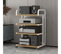 le HiFi Rack with 360° Wheels - Open Ma Console Stand, o Shelf, Printer Cart, Easy to Move Side Table for Living Room & Office, Perfect for Turntables & o Systems.