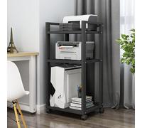 le HiFi Ste Rack 1 4 Level o Stand with Universal Wheels Multi Functal HiFi Fur for Living Room & Office Slish Black Design (H10)