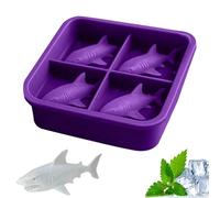 Le Ice Trays, Reusable Shark Shape Mould with 4 Cavities, Easy Release | for Kitchen, Home, Party, Family Gathering, Restaurant, Picnic, Camping