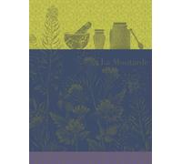 LE JACQUARD FRANÇAIS Tea Towel Moutarde en Fleurs Verte 60 x 80 cm Cotton