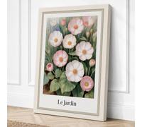 Le Jardin Blooms Botanical Canvas Wall Art Print 36x24 Inch (91 x 61 cm)