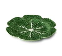 Le Jardin Cabbage 3D Round Platter 13" - Sculpted Green Stoneware Leaf Platter - Heirloom-Inspired Serveware for Spring & Summer Seasonal Dining and Entertaining