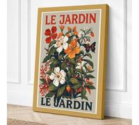 Le Jardin Floral Botanical Canvas Wall Art Print 18x12 Inch (46 x 30 cm)