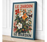 Le Jardin Floral Botanical Canvas Wall Art Print 36x24 Inch (91 x 61 cm)