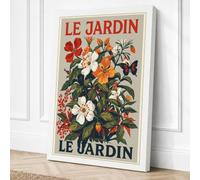 Le Jardin Floral Botanical Canvas Wall Art Print 36x24 Inch (91 x 61 cm)