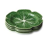 Le Jardin Set of 4 Cabbage 3D Dinner Plate 11" - Sculpted Green Stoneware Leaf Plate - Seasonal Garden-Inspired Tableware for Spring & Summer Dining and Entertaining