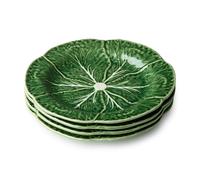 Le Jardin Set of 4 Cabbage 3D Salad Plate 9" - Sculpted Green Stoneware Leaf Plate - Seasonal Spring & Summer Tableware for Fresh, Nature-Inspired Dining and Entertaining