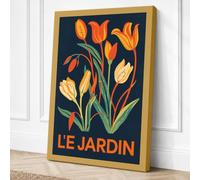 Le Jardin Tulips Botanical Canvas Wall Art Print 24x16 Inch (61 x 41 cm)