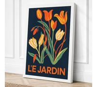 Le Jardin Tulips Botanical Canvas Wall Art Print 36x24 Inch (91 x 61 cm)
