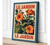 Le Jardin Vintage Canvas Wall Art Print 24x16 Inch (61 x 41 cm)