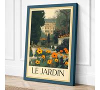 Le Jardin Vintage Canvas Wall Art Print 30x20 Inch (76 x 51 cm)