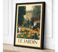 Le Jardin Vintage Canvas Wall Art Print 36x24 Inch (91 x 61 cm)
