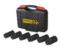 LE-JX 1/2" Drive Crank Bolt Socket Set, 17MM, 19MM, 21MM, 22MM, 24MM 27MM, Harmonic Balancer Socket Set(3 Times Momentum Power)