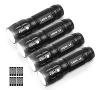 LE LED Torch, LE1000 Powerful Handheld Flashlight, Adjustable Focus, 4 PCs