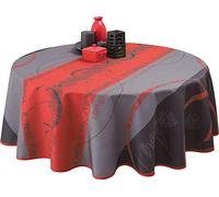 Le linge de Jules - Anti-Stain Tablecloth Astrid red - size : Round 63 inches