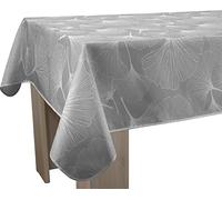 Le linge de Jules Biloba Stain-Resistant Tablecloth Rectangular 150 x 300 cm, Grey, White