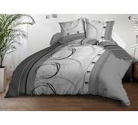 Le linge de Jules Duvet Cover 240 x 260 cm + 2 Pillowcases - Soft and Durable Microfibre - Easy Care - Grey