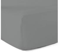 Le linge de Jules Fitted Sheet 100% Cotton 57 Thread Count Grey 80 x 200 cm Fitted Sheet 30 cm