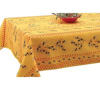 Le linge de Jules Nappe anti-taches Olivette jaune - taille : Rectangle 150x300 cm