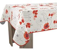 Le linge de Jules Poppies Stain-Resistant Tablecloth 150 x 240 cm Rectangular Red