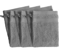 Le linge de Jules Set of 6 Wash Mitts - 100% Cotton - 450 g/m² - Grey