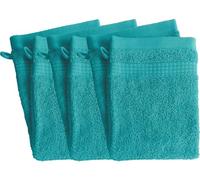 Le linge de Jules Set of 6 Wash Mitts - 100% Cotton - 450 g/m² - Turquoise Blue