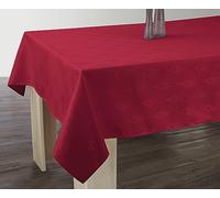 Le linge de Jules Stain-Resistant Damask Tablecloth Square 150 x 150 cm Red