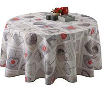 Le linge de Jules Stain-Resistant Tablecloth Hearts Diameter 160 cm Round