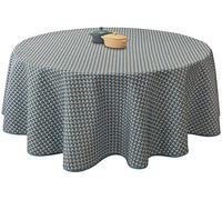 Le linge de Jules Stain-Resistant Tablecloth Peacock Dark Blue Round 160 cm Blue Black Saffron