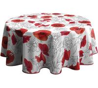 Le linge de Jules Stain Resistant Tablecloth Poppy Round 160cm