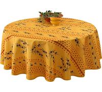 Le linge de Jules Tablecloth, anti-stain, Olivette yellow, oval 60x95 inch